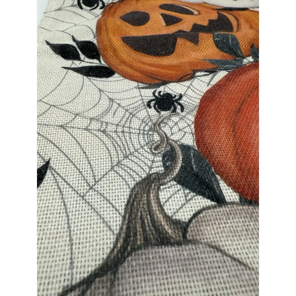 Halloween  Table Runner Featuring Pumpkins and Spiders 106